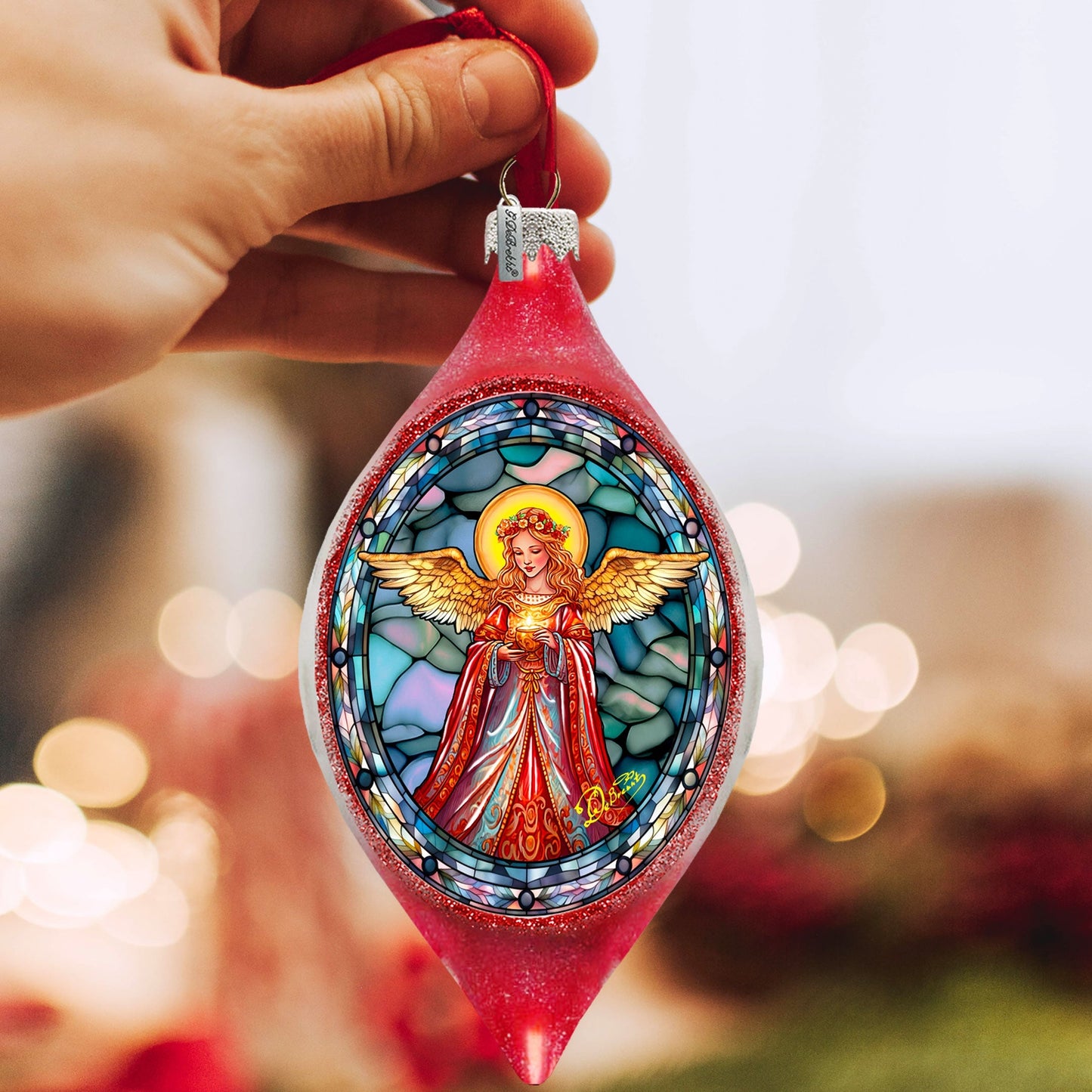 Angel of Hope Drop Glass Ornament by G. Debrekht - Nativity Holiday Decor - 757-053-2