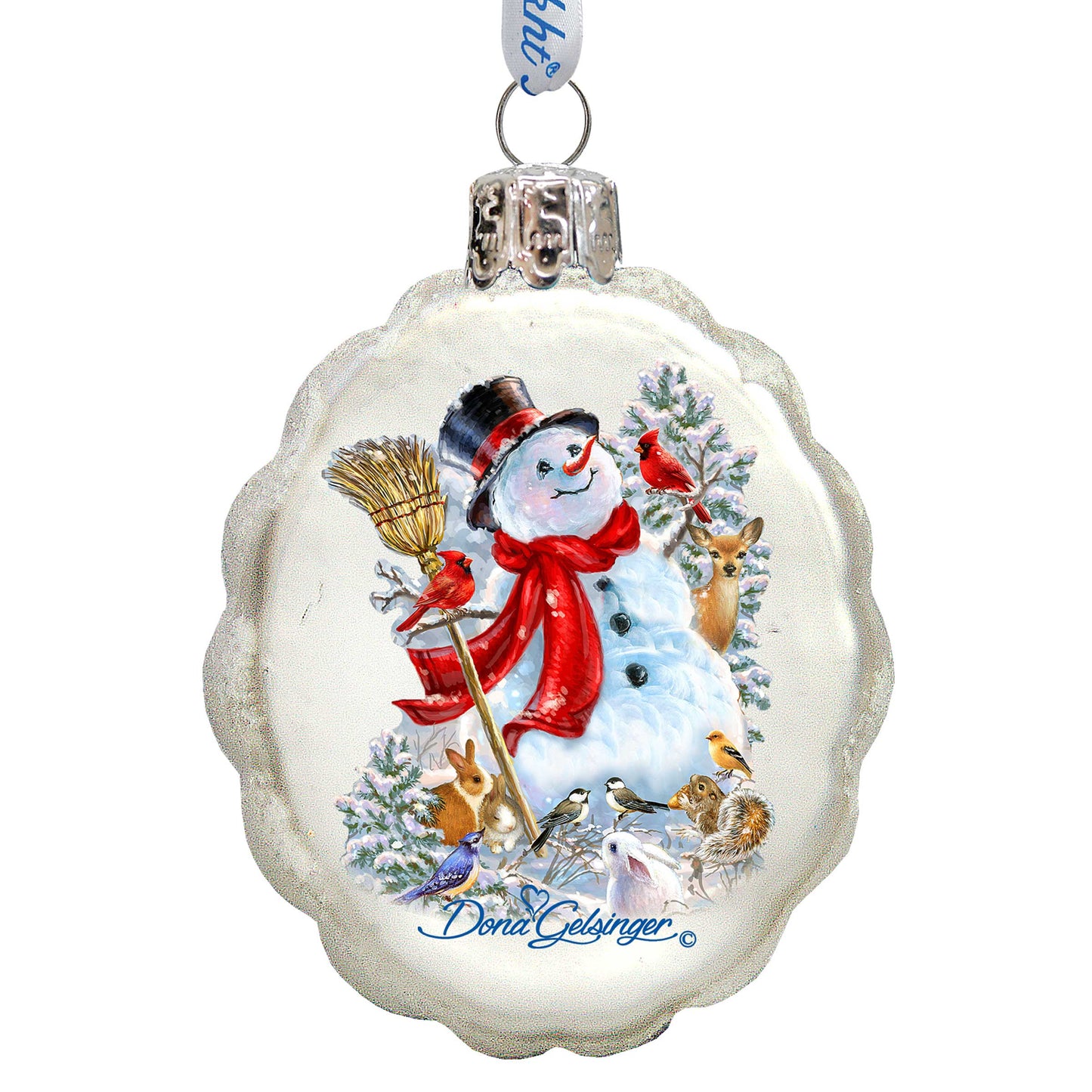Frosty Forest Friends Mercury Glass Ornament by D. Gelsinger - Christmas Santa Snowman Decor - 778102-1624-4