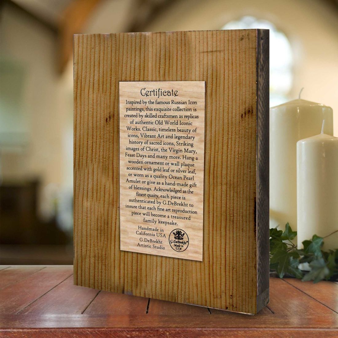 Holy Family Wooden Gold Plated Religious Christian Sacred Icon - Inspirational Icon Decor - 85050-4