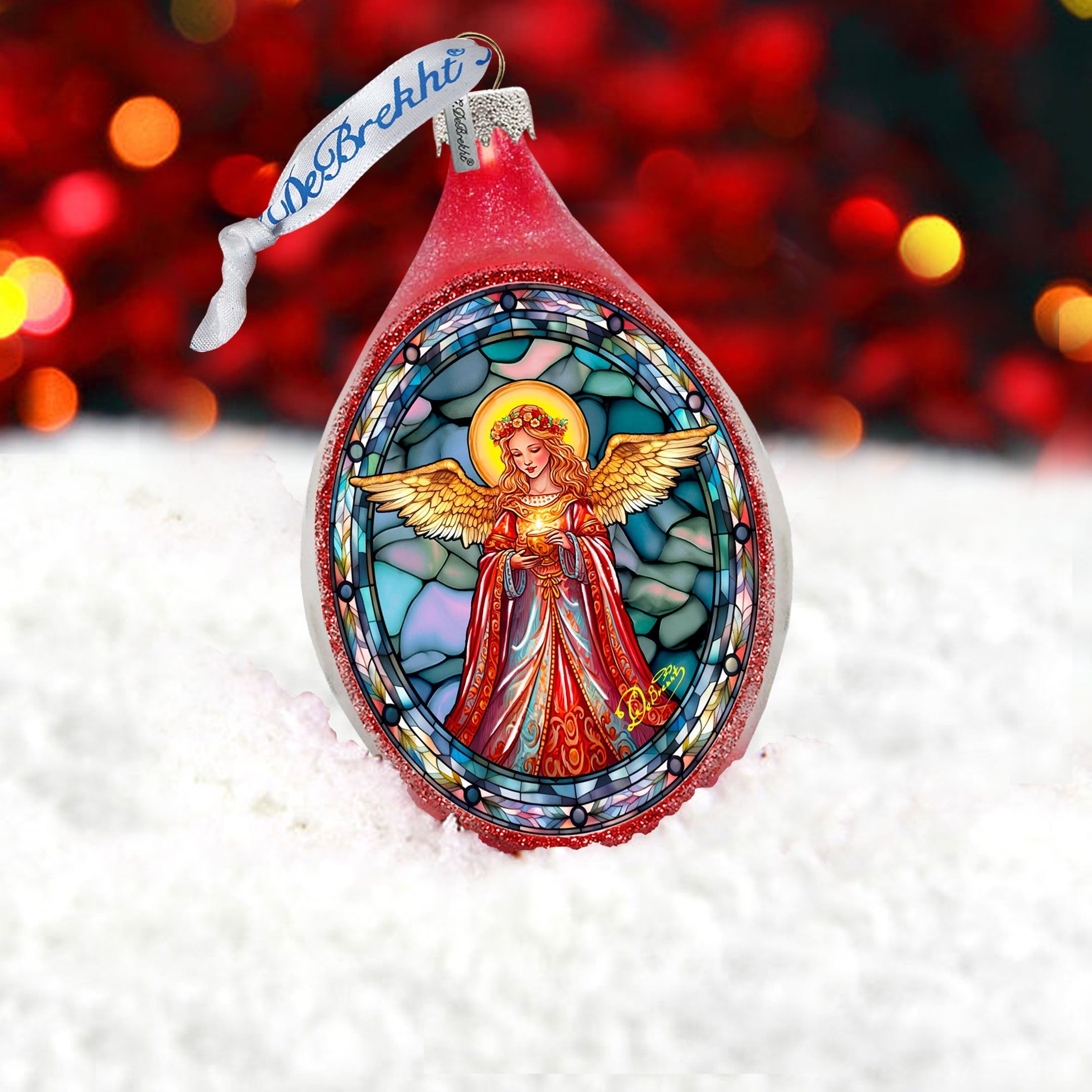 Angel of Hope Drop Glass Ornament by G. Debrekht - Nativity Holiday Decor - 757-053-3