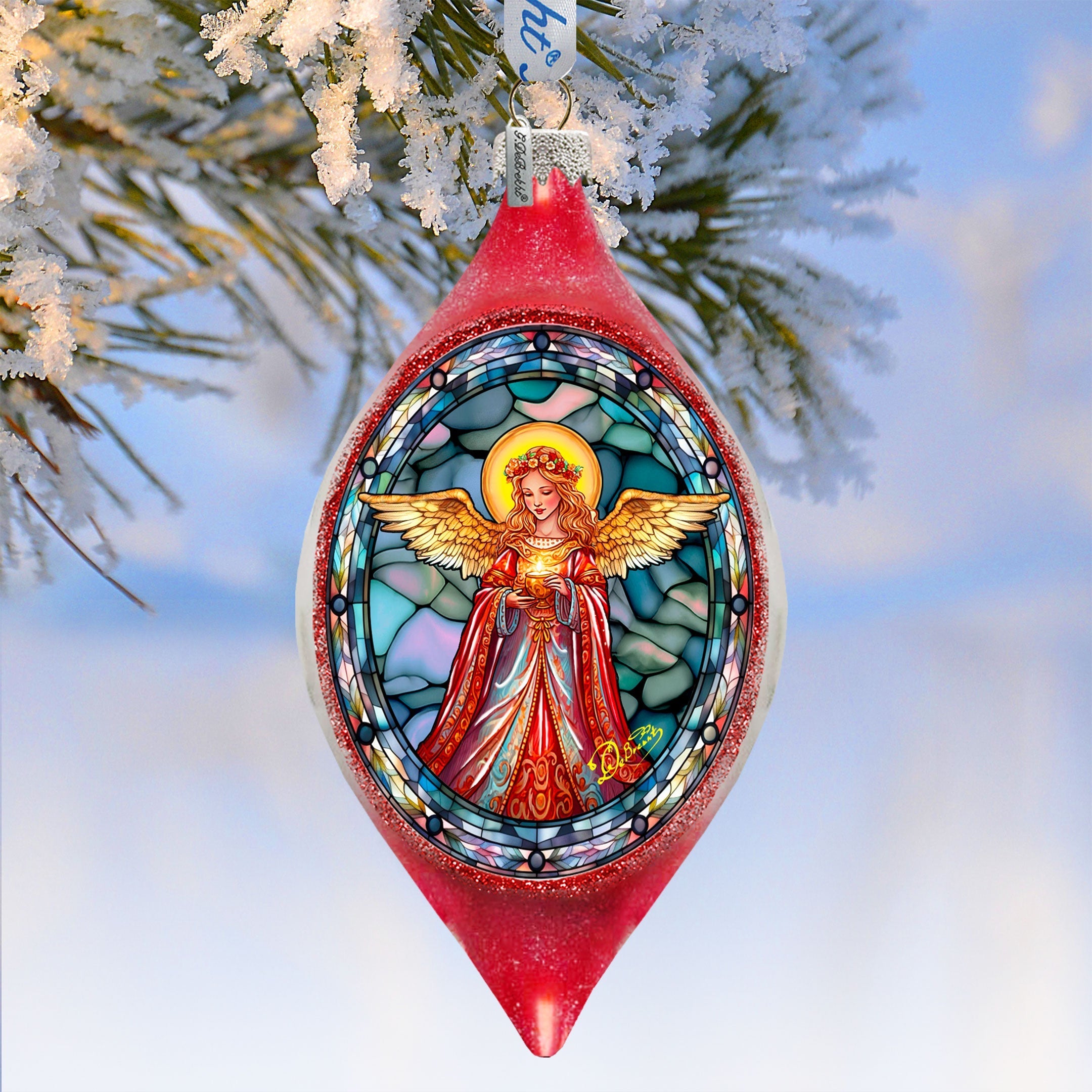 Angel of Hope Drop Glass Ornament by G. Debrekht - Nativity Holiday Decor - 757-053-1
