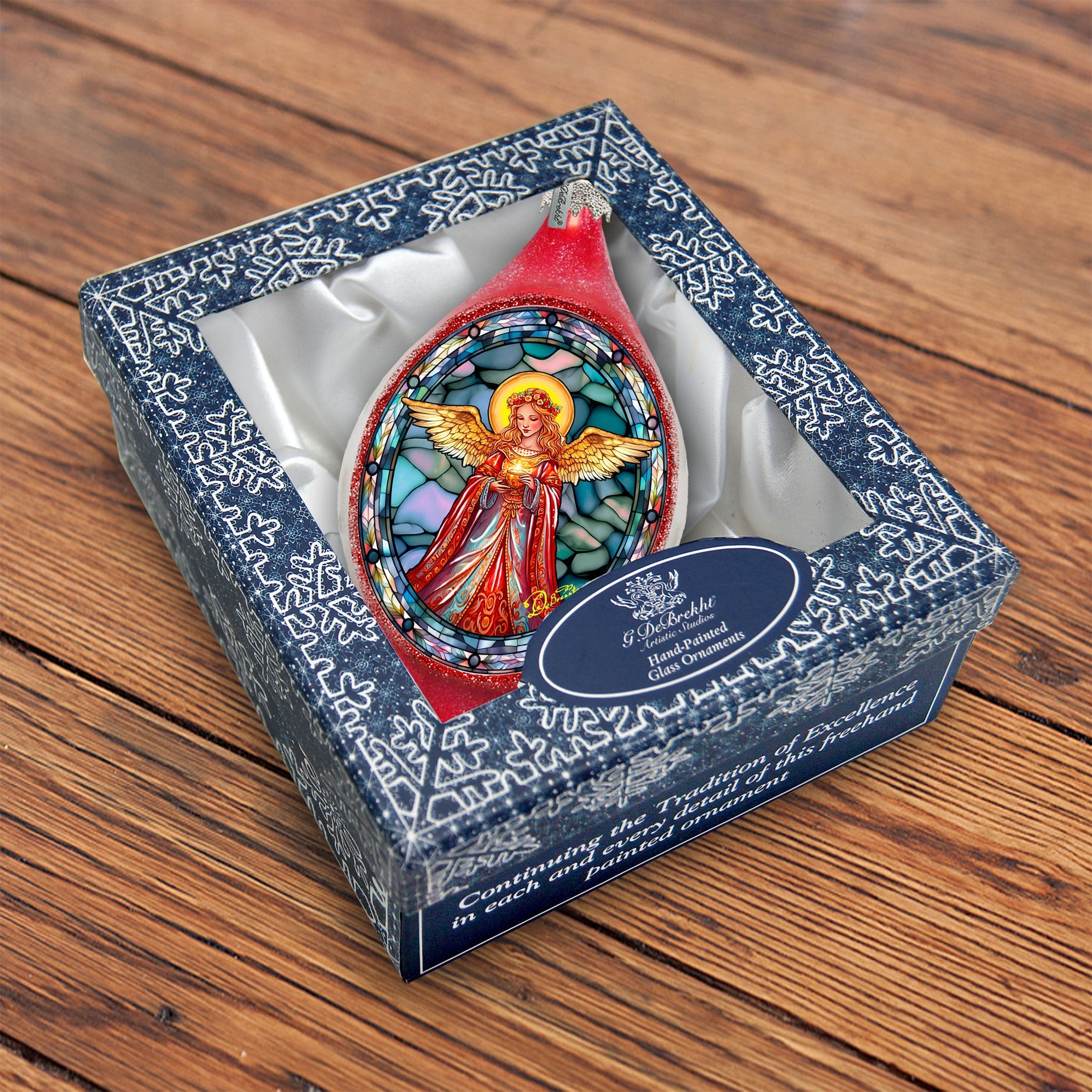Angel of Hope Drop Glass Ornament by G. Debrekht - Nativity Holiday Decor - 757-053-4