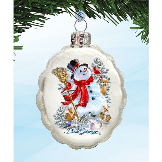 Frosty Forest Friends Mercury Glass Ornament by D. Gelsinger - Christmas Santa Snowman Decor - 778102-1624-0
