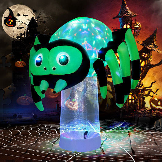 6 Feet Halloween Inflatable Spider with 3 Color Rotating Light-3