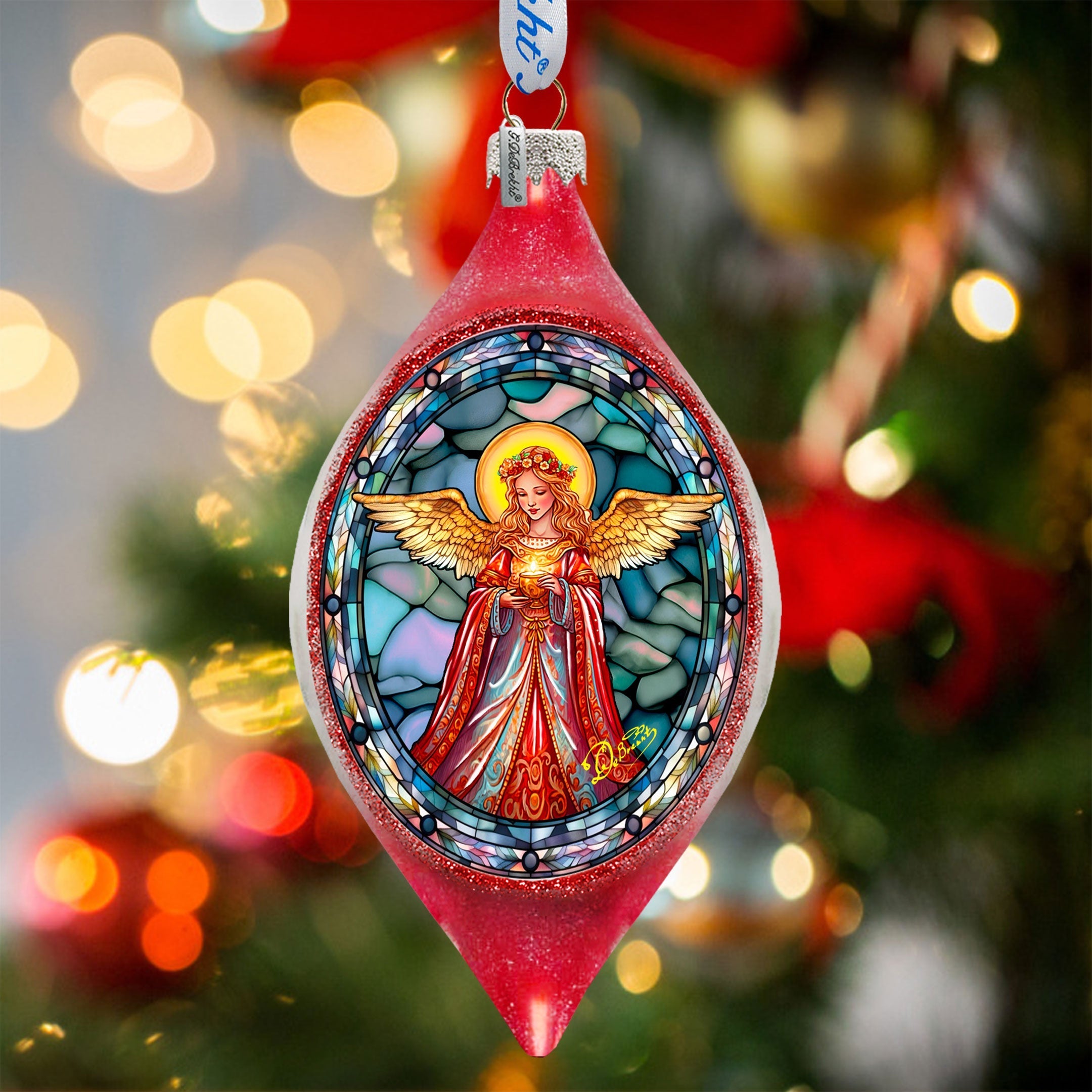 Angel of Hope Drop Glass Ornament by G. Debrekht - Nativity Holiday Decor - 757-053-0